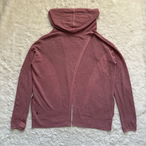 Lululemon Cardigan Still Movement Wrap Hooded Long Sleeve Heathered Quicksand 12 - Picture 2 of 13